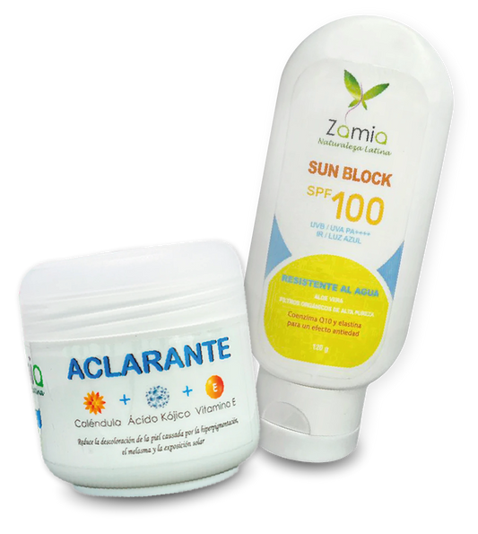 Combo Crema Aclarante + Protector Solar Zamia